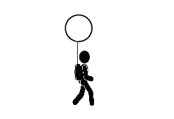 dessin bonhomme avec ballon sac à dos